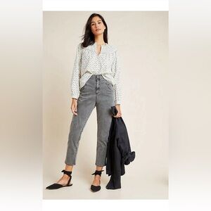 Anthropologie Amadi M Lindy High-Rise Slim Straight Utility Pants Carbon Wash
